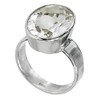 I-be, Rock Crystal Gemstone Ring with Faceted Stone 12 x