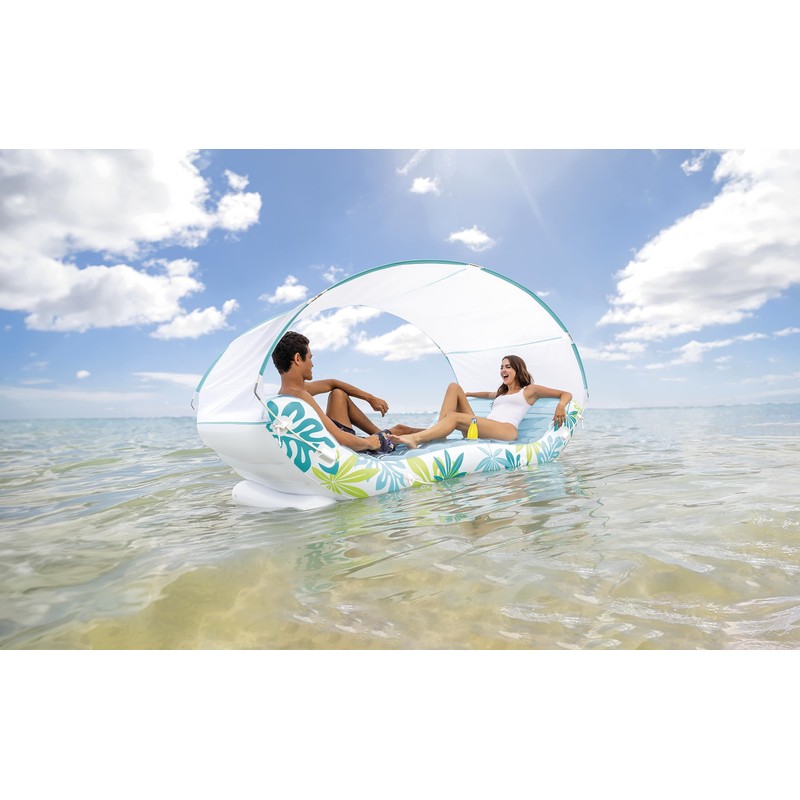 INTEX 56294EP Inflatable Tropical Canopy Lounge: Detachable Fabric Sunshade –