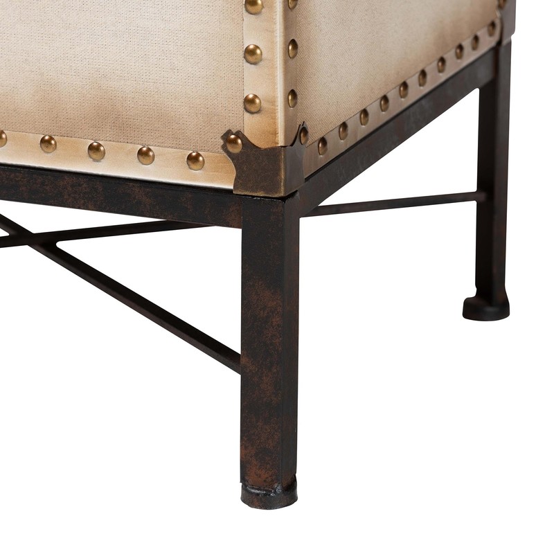 Baxton Studio Laura Vintage White Canvas Lift-Top Trunk End Table