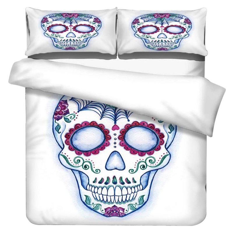 3Pcs/Set Distinctive Pattern Bedding Set Polyester Fiber Comfortable Quilt Cover