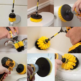 5 Pack Drill Brush Attachment Set, 1/4in Power Scrubber Cleaning Brushes for Tubs, Bathroom, Tile, Grout, Carpet, Car Wheels, Kitchen etc Surface Clean