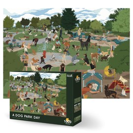 Theo's Puzzles 1000 Piece Puzzle for Adults, Dog Park Puzzles - Smooth Edged, High Resolution Puzzle; Matte Finished, Zero Dust Jigsaw Puzzle Animal Puzzle