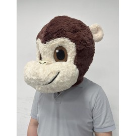 To.beone Plush Monkey Head Mask Gorilla Character Mascot Costume Head Adult