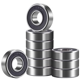 10 Pack R6-2RS Ball Bearings, 3/8’’x 7/8’’x 9/32’’ Double Rubber Sealed Miniature Deep Groove Ball Bearing, R6-rs