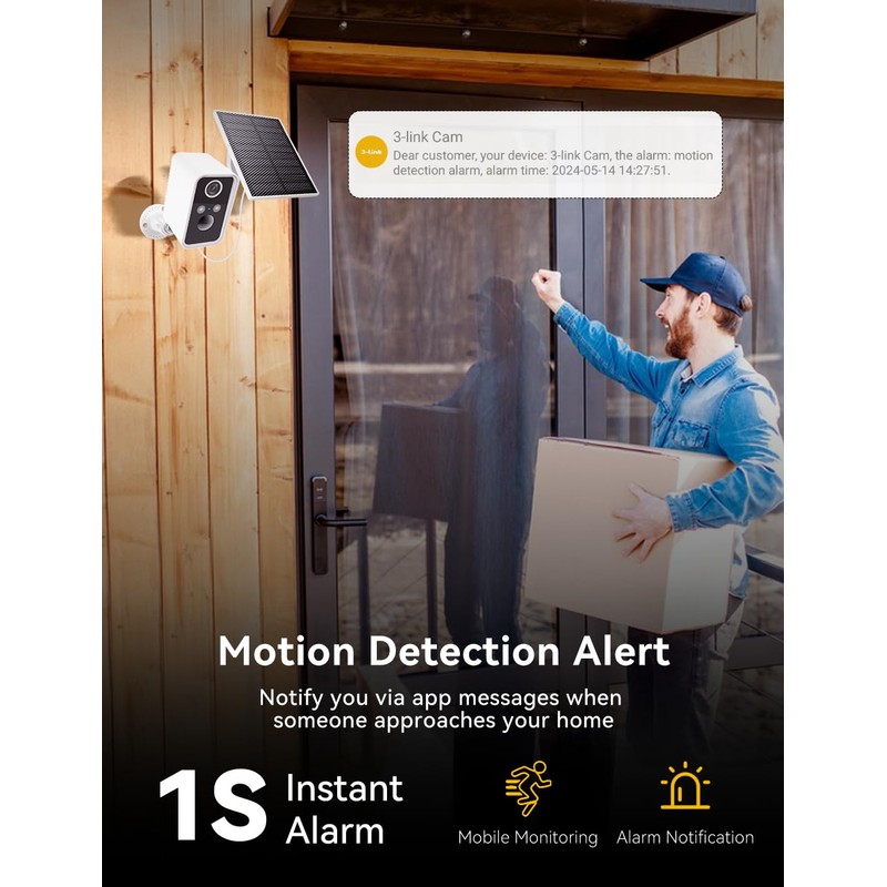 3-Link Solar Camera Outdoor Wireless, Security Camera Wireless Outdoor Wi-Fi