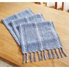 Rustic Farmhouse Style Linen Table Runner, Boho Handmade Tassel Hemstitched