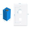 Hepzest 2-Pack 2 Port Ethernet Wall Plate, RJ45 Cat6 Female