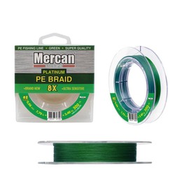 Braided Fishing Line PE Braided Platinum X8 Thread 300m - Green Fishing Line - Suitable for Freshwater and Saltwater (Extra Large, 0,30 mm 39,64 lb 18,00 kg 300 m)