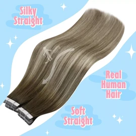 sunny hair Extensiones Cabello Humano 50gr 14in Marrón Oscuro A Cenizas