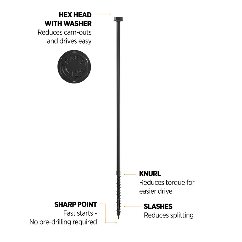 CAMO 5/16" Heavy Duty Multi-Purpose Hex Head Structural Screw -