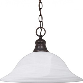 Nuvo Lighting 60/391 One Light Pendant Hanging Lantern, Old Bronze/Alabaster Glass