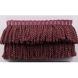 Curtain Fringes Bullion Fringe Trim 3 Inch Wide 6 Yards Long,Fabric Trims and Embellishments Curtain Weights Fringes for Sewing DIY Decoration Black Gold White (Plum, 3 Inch)