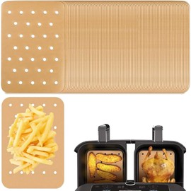 QZKJQDD Pack of 200 Airfryer Baking Paper, Baking Paper for Hot Air Fryer, Rectangular Baking Paper, Compatible with Ninja Airfryer AF300EU and AF400EU, Airfryer Paper for Hot Air Fryers, Microwaves