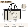 SANDJEST Letter A Monogrammed Canvas Tote Bag Embroidered Initial Beach