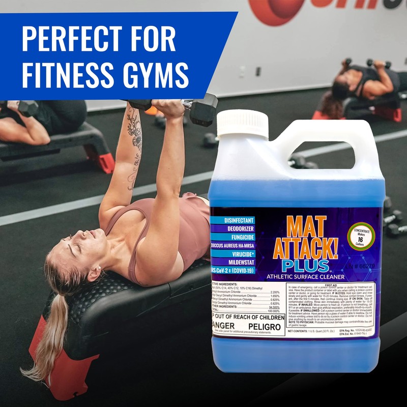 Dollamur Mat Attack! PLUS® Gym & Yoga Mat Cleaner, Hygienic