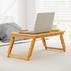 Giantex Bamboo Laptop Desk, Height Adjustable Lap Tray with Tilting
