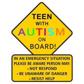 1 pcs Teen with Autism Awareness - 5 inches - Car Truck Decal Sticker. Alert Responders