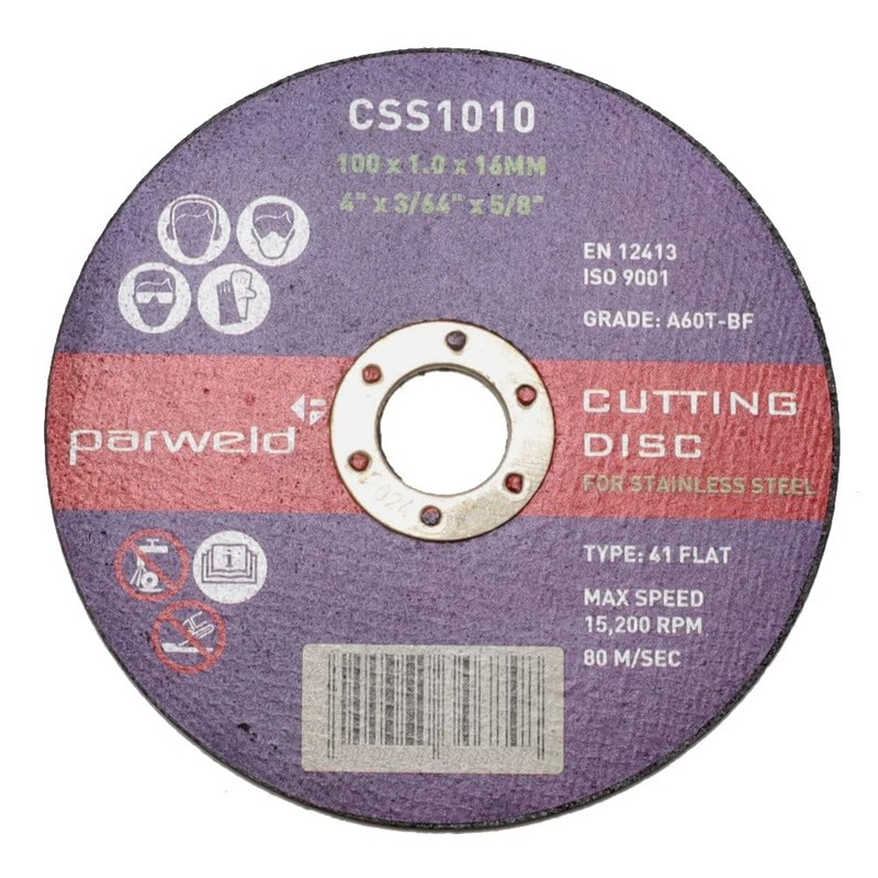 (Pack of 20) Parweld (4") 100mm x 1mm Thin Stainless