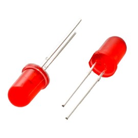 Juried Engineering Red LED 5mm Round Wide Angle Diffused LED Light Emitting Diode Bright PCB Breadboard-Friendly (Pack of 25)
