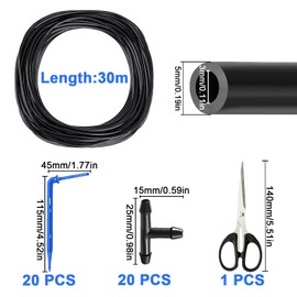 Micro Irrigation Hose 30 m Micro Drip System Hose Drip Irrigation Hose 3/5 mm Drip Irrigation Drip Pipe for Garden Watering System