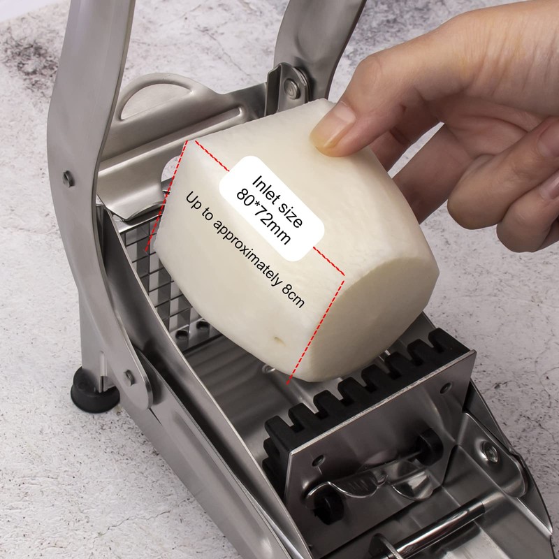 French Fry Cutter, Stainless Steel Potato Cutter, Potato Slicer, Includes