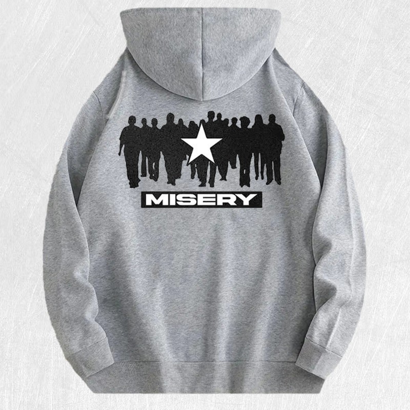Misery Star Silhouette Hoodie 100% Cotton US Warehouse 7 ColorsColor: