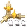 DERPIPE 3 Way Shut Off Ball Valve, 3/8" Hose Barb