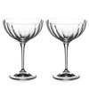DIAMANTE Champagne Cocktail Saucers/Coupes Pair - ‘Mirage’ - Hand Cut