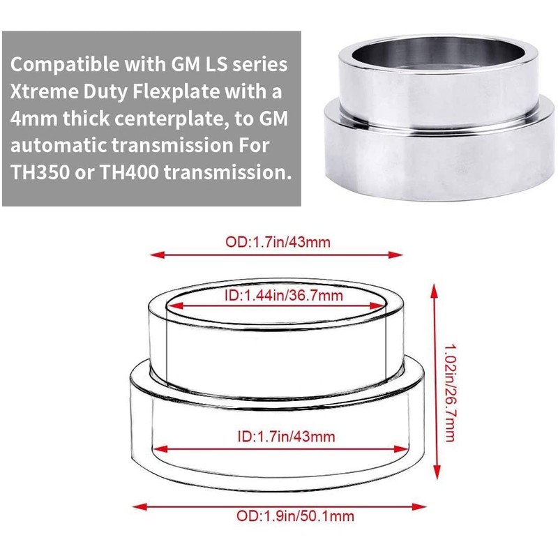 Tiardey Flexplate Adapter Spacer LS Swap Torque Stall Converter Hub