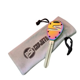 Pro Spec Imports - 'Neo Chrome' Billet Titanium Key for Toyota A80 / MK4 Supra, spare key blank, keychain, oem