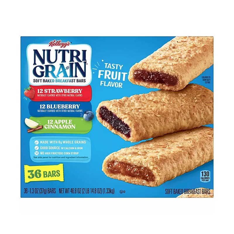 Kellogg's Nutri-Grain Bars Variety Pack (1.3 oz. bar, 36 ct.)