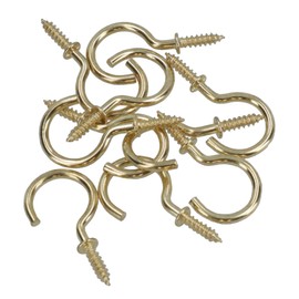 AB Tools Shouldered Screw Hooks Fasteners Hanger Brass Plated 15mm Dia 25mm Length 20pc