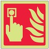VSafety 13010AF-G Fire Equipment Sign, Call Point Logo, Plastic, Square,