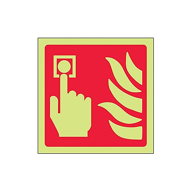 VSafety 13010AF-G Fire Equipment Sign, Call Point Logo, Plastic, Square,
