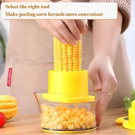 SwellishColor Corn Cob Stripper & Peeler - Corn Remover & Cutter with Built-In Cup Grater & Gi