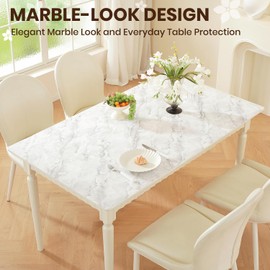 OstepDecor Marble-Look Table Protector 36 x 60 in, Waterproof PVC Desk Mat