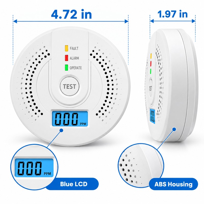 Standalone Carbon Monoxide Detector with LCD Display – CO Gas