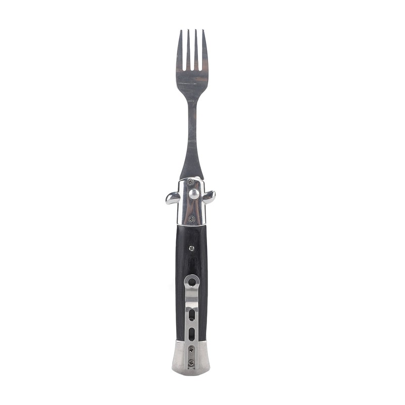 Folding Spring Fork Reusable Stainless Steel Automatic Foldable Spring Fork