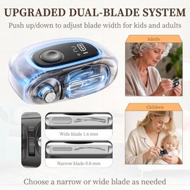 Electric Nail Clipper Adjustable Width & Narrow Double-Groove Blades, Adjustable Speed, Debris Collection Tray, 2 Nail Files, LED Light & Magnifying G