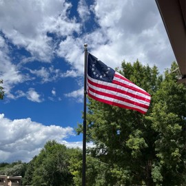 AMZFLAG American Betsy Ross Flag 3x5 ft Outdoor, Embroidered 13 Stars Colonial Flags Made in USA, Heavy Duty US United States 13 Colonies Flag with 2 Brass Grommets