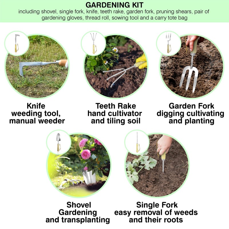 Natury Garden Tools Set – Premium Stainless Steel Gardening Hand