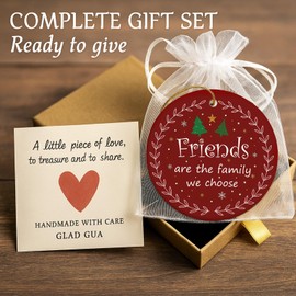 Glad Gua Ornament for Women, Encouragement Plaque Hanging Ceramic Keepsake for Birthday or Christmas, Friendship Decoration with Gift Box