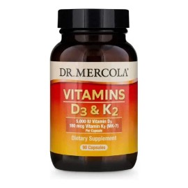 Vitaminas D3 + K2 Dr. Mercola 90 Capsulas Sabor Neutro
