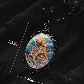 YWMAN Steampunk Octopus Necklace, Goth Octopus Pendant, Sea Animals Charm Gifts Jewelry for Women