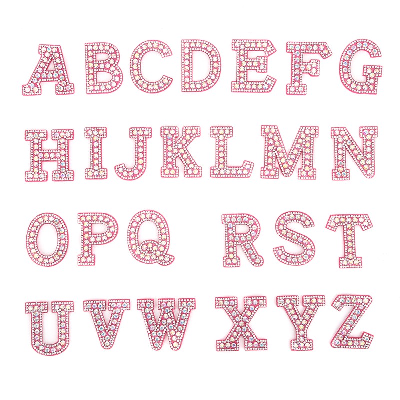 A Z 26 English Letters Garment Applique Patches Stickers Rhinestones