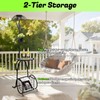 Solar Outdoor Side Table with Light, 52.5'' Waterproof Metal Patio