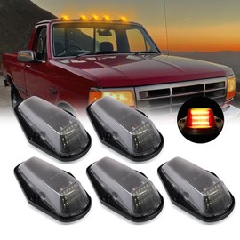 DERMOKA Led Cab Roof Top Marker Lights Clearance Running Lamps for Ford F150 F250 F350 1973-1997 F Series Super Duty Pickup Trucks (Clear Len Amber Light)