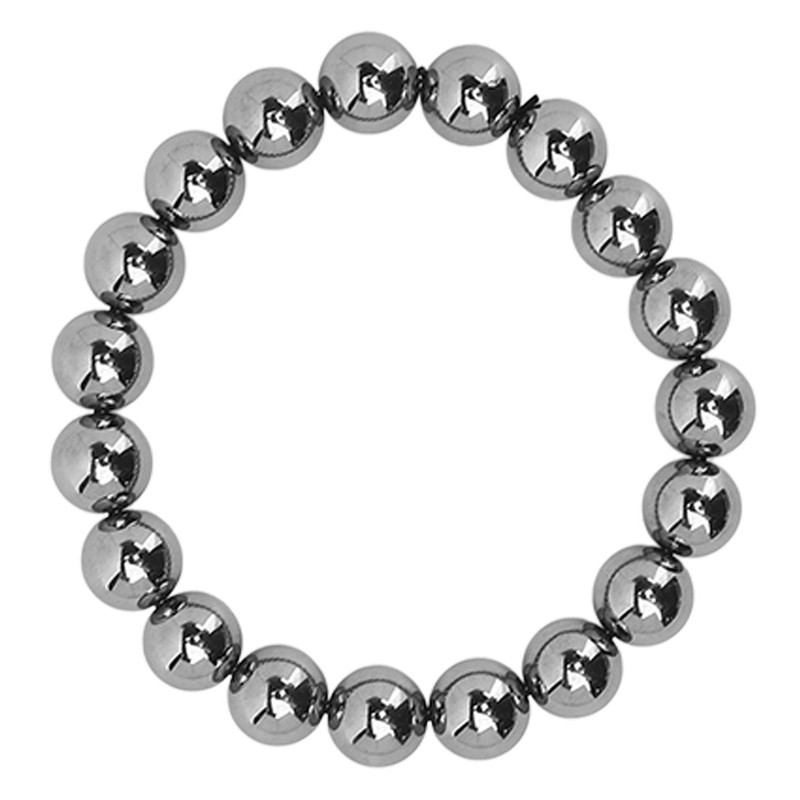 10mm Round Terahertz Beads Bracelet Energy Stone Elastic Flexible Stylish