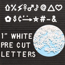1 Inch Letters 378 pcs White Pre-cut Letters for Changeable Felt Letter Board Letters White 1’’ Pre-Cut Plastic White Letters Extra