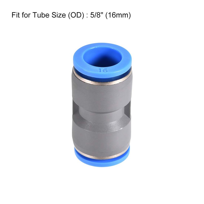 sourcing map Straight Push Connectors 16mm Quick Release Pneumatic Connector